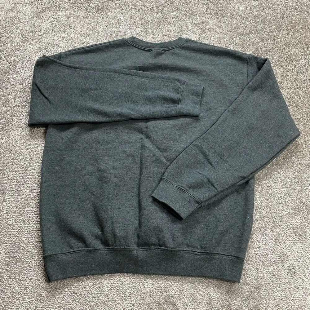 Gildan Heavy Blend Sweatshirt Mens Medium Gray Feet First Outdoors Logo Crew